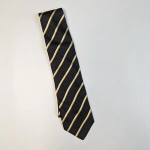 Emilio Romano Charcoal/Yellow/ white 100% Silk Handmade in Italy Men's tie